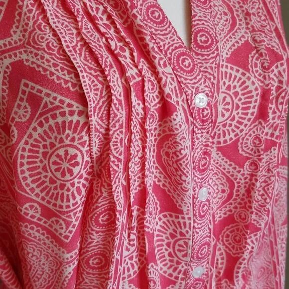 Terra & Sky blouse Size 1X Pink/Coral - Picture 3 of 8